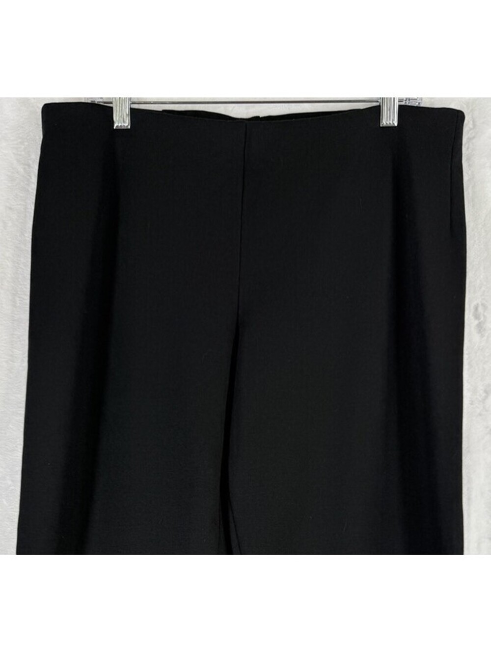 Eileen Fisher Flex Ponte Pants Large Black Knit Pull On Womens